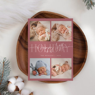 Faire-part Joyeux Petit Vacances Rose Multi Photo Naissance