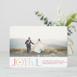 Faire-part JOYFUL COUPLE PHOTO modern pretty elegant colorful