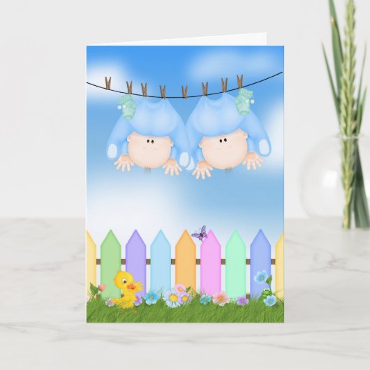 Faire-part jumeau de garçon (Devant)