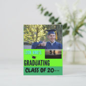 Faire-part Jumping For Joy Graduation Modern Script 1 photo (Debout devant)