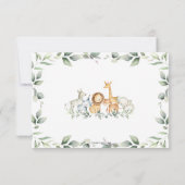 Faire-part Jungle Animaux Végétation Nouveau bébé Garçon Phot (Dos)