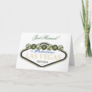 Faire-part Just Married! White Rose Las Vegas Card
