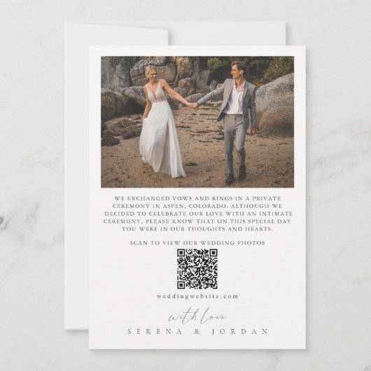 Faire-part Juste marié 2 Photo QR Code Mariage (Dos)