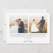 Faire-part Juste Marié Coeur Script Mariage Multi Photo (Dos)