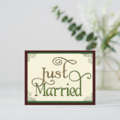 Faire-part Juste marié dans tourbillonner la police fun (Debout devant)