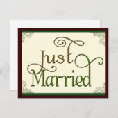 Faire-part Juste marié dans tourbillonner la police fun (Devant / Derrière)