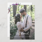 Faire-part Juste Marié Élégant Mariage Floral Script Photo (Devant / Derrière)