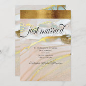 Faire-part Juste Marié Élégant Rose Faux Or (Devant / Derrière)