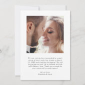 Faire-part Juste Marié Élégant Script Mariage Photo (Dos)