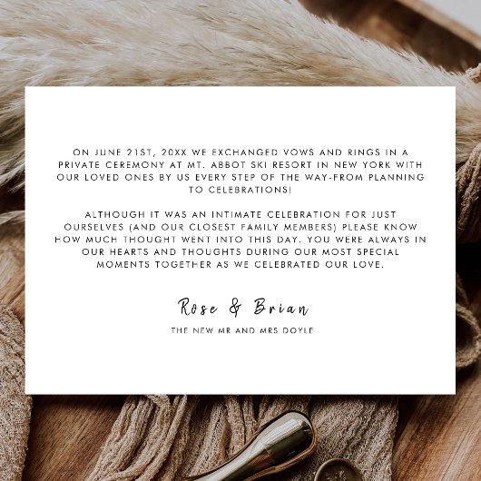 Faire-part Juste Marié Élégant Script Mariage Photo personnal