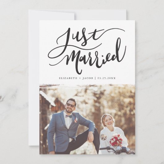 Faire-part Juste marié | Mariage de script lettres main moder (Devant)