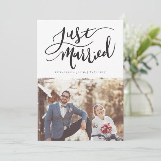 Faire-part Juste marié | Mariage de script lettres main moder (Debout devant)