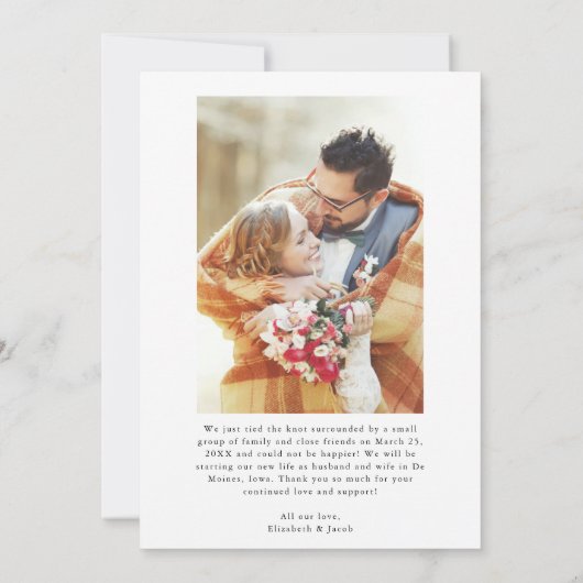 Faire-part Juste marié | Mariage de script lettres main moder (Dos)