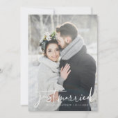Faire-part Juste marié Mariage de script moderne photo (Devant)