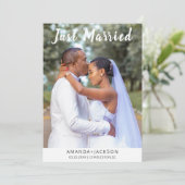 Faire-part Juste marié Mariage photo moderne (Debout devant)