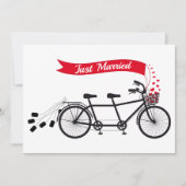 Faire-part Juste marié, mariage tandem vélo (Devant)