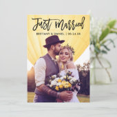 Faire-part Juste Marié Moderne Brush Script Mariage photo (Debout devant)