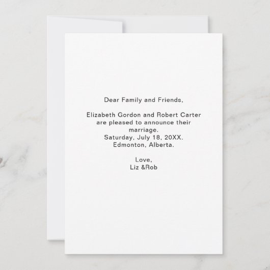 Faire-part Juste marié moderne script photo Mariage minimal