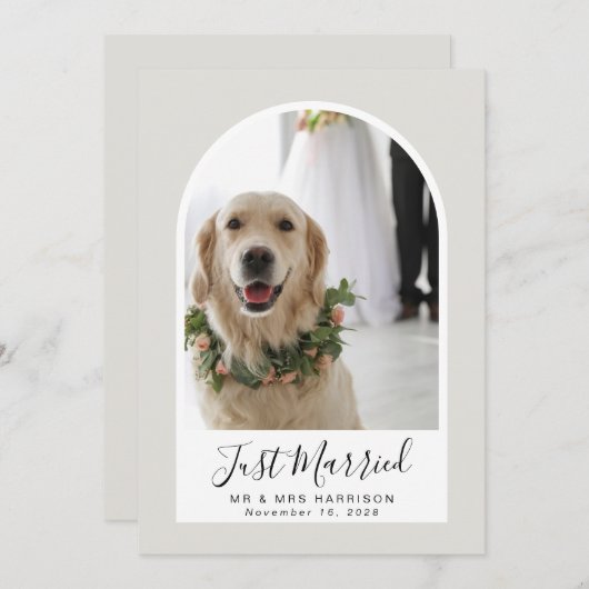 Faire-part Juste Marié Photo Armé Mariage cadre (Devant / Derrière)