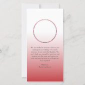 Faire-part Juste marié Rouge Script photo Mariage de Noël (Dos)