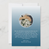 Faire-part Juste Marié Script Overlay Blue Photo Mariage Ann (Dos)