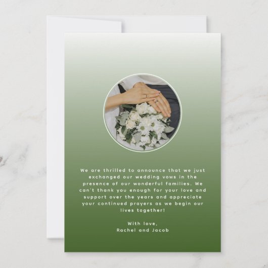 Faire-part Juste Marié Script superposition Mariage photo ver (Dos)