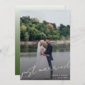 Faire-part Juste Marié Script superposition Mariage photo ver (Devant / Derrière)