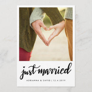 Faire-part Juste photo mariée de   épousant le manuscrit