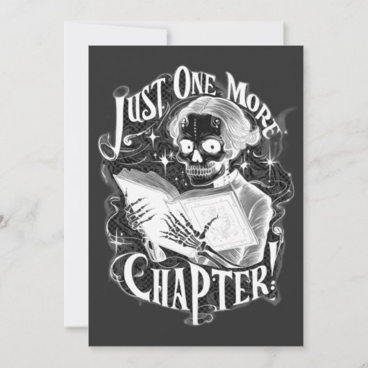 Faire-part Juste un autre chapitre Skeleton Reader amusant (Devant)