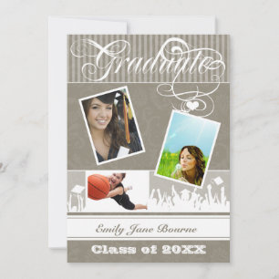 Faire-part Kaki Warm Grey Senior Picture Classe de