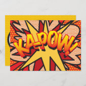 Faire-part KAP-POW Votre Bulle de Texte Drôle de Message Rétr (Devant / Derrière)