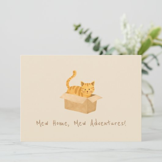 Faire-part Kitty on the Move Chat Moving (Debout devant)