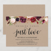 Faire-part kraft de réception de fuite florale de  (Devant / Derrière)