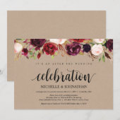 Faire-part kraft de réception de fuite florale de  (Devant / Derrière)