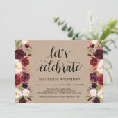 Faire-part Kraft de réception de fuite florale de  (Debout devant)