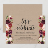 Faire-part Kraft de réception de fuite florale de  (Devant / Derrière)