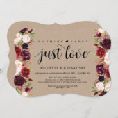 Faire-part kraft de réception de mariage en fuite  (Devant / Derrière)