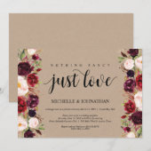 Faire-part Kraft de réception de mariage floral en (Devant / Derrière)