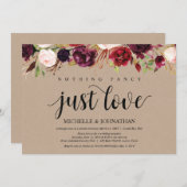 Faire-Part Kraft de Réception de Mariage Intime Fl (Devant / Derrière)