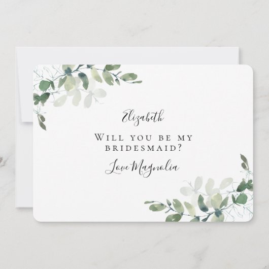 Faire-part Kraft Eucalyptus Serez-Vous Ma Servante D'Épouse ? (Dos)