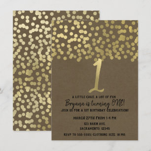 Faire-part Kraft rustique chic moderne feuille d'o