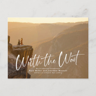 Faire-part La carte postale Attendre le délai d'attente