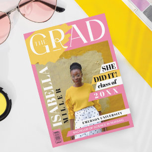 Faire-part La couverture du magazine Grad Fun Trendy Graduate