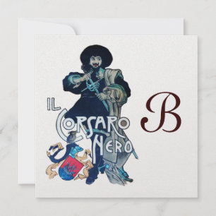 Faire-part LA glace NOIRE DU MONOGRAMME CORSAIR