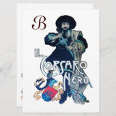 Faire-part LA glace NOIRE DU MONOGRAMME CORSAIR (Devant / Derrière)