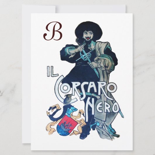 Faire-part LA glace NOIRE DU MONOGRAMME CORSAIR (Devant)