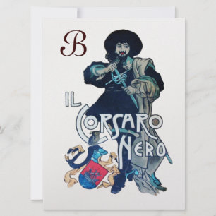 Faire-part LA glace NOIRE DU MONOGRAMME CORSAIR