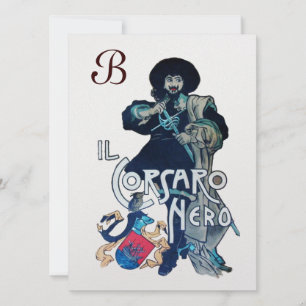 Faire-part LA glace NOIRE DU MONOGRAMME CORSAIR