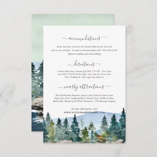 Faire-part La grange sur Pemi Mariage Informations d'invité (Devant / Derrière)