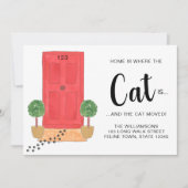 Faire-part La maison est l'endroit où le chat se déplace (Devant)